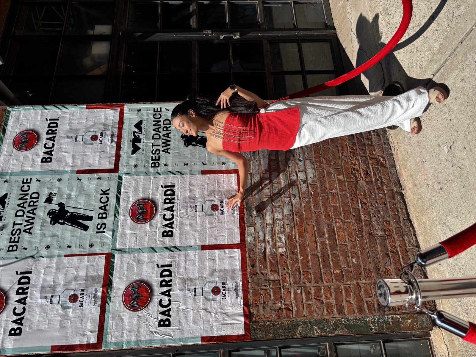 Shivani at the Bacardi x VMAs Best Dance Award wall